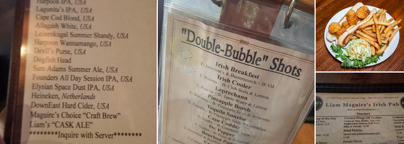 Liam Maguire's Irish Pub Menu