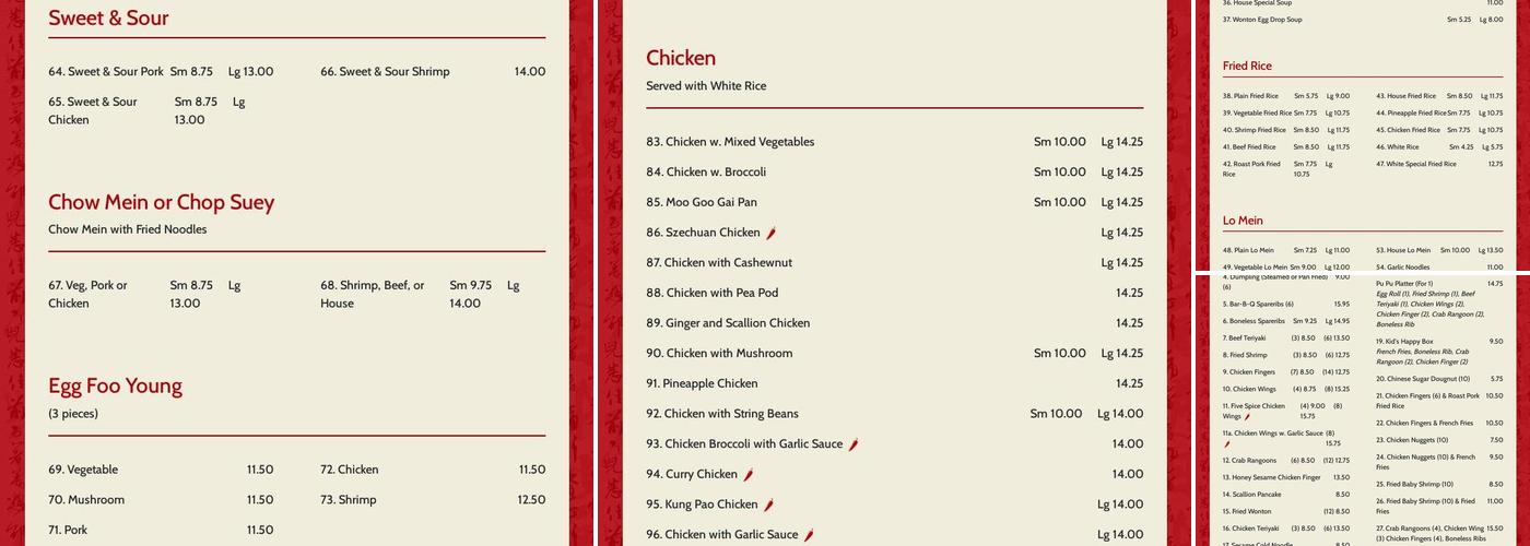 Chen's Kitchen Menu