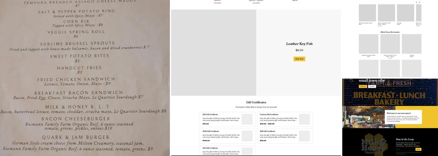 Milk & Honey | breakfast & lunch Menu