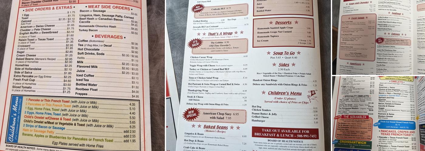 Jake's Diner Menu