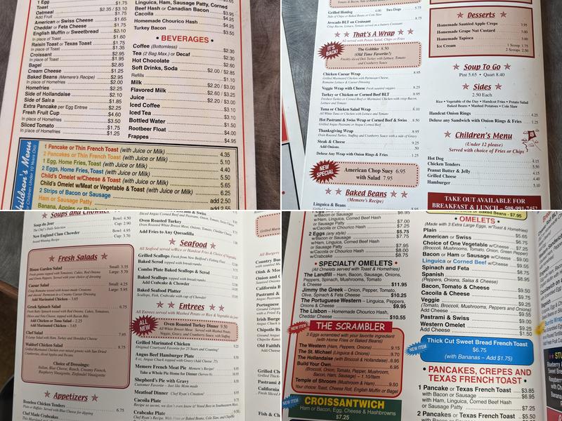 Jake's Diner Menu