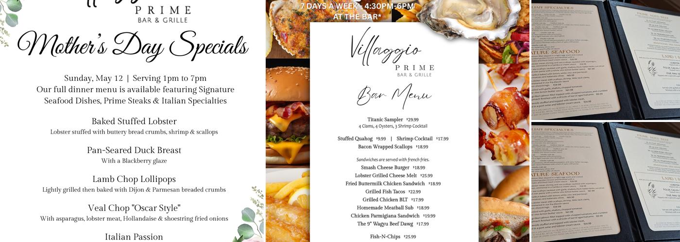 Villaggio Prime Bar and Grille Menu
