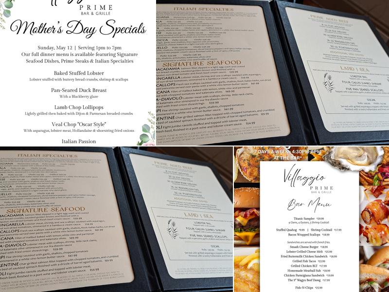 Villaggio Prime Bar and Grille Menu