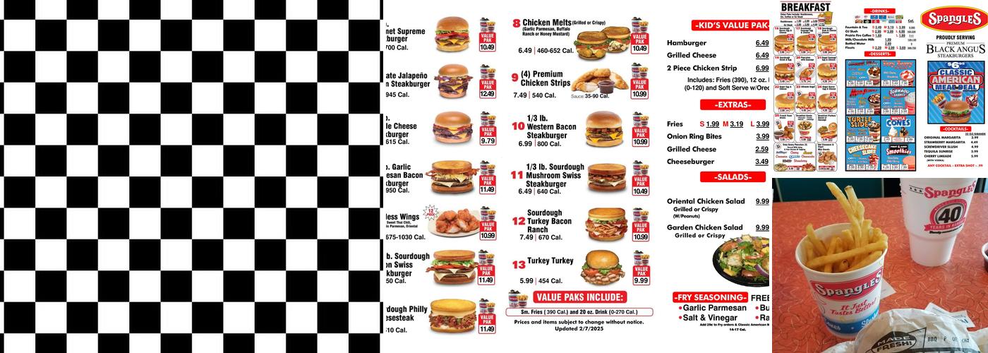 Spangles Menu