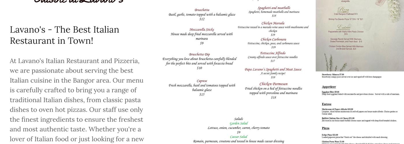 Lavano’s Menu
