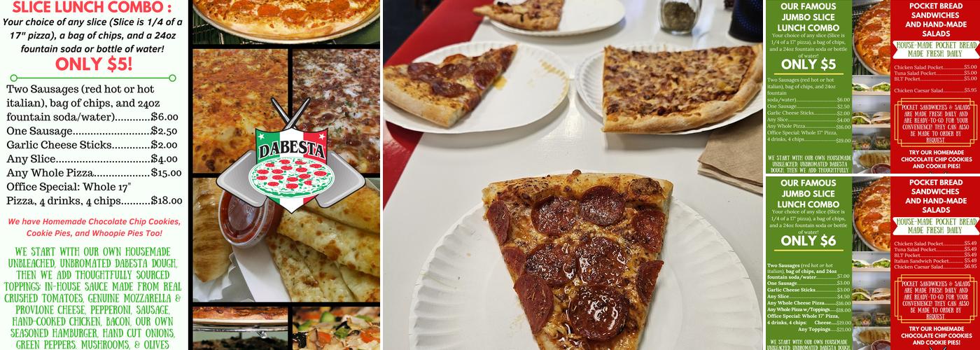 Dabesta Pizza Menu