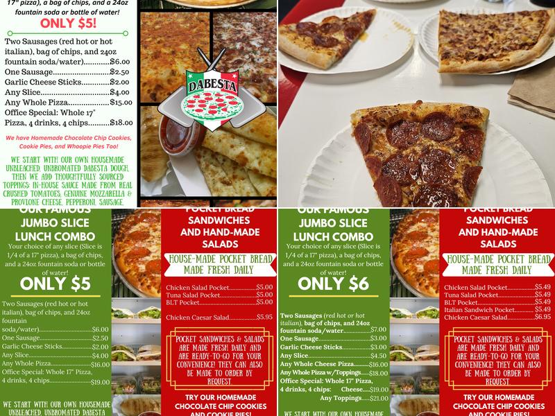 Dabesta Pizza Menu