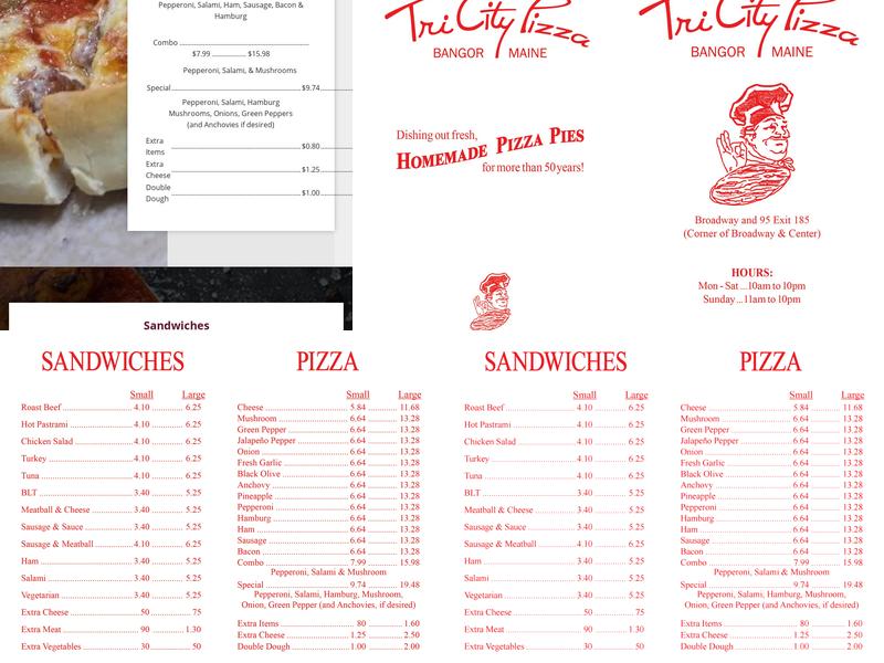 Tri-City Pizza Menu