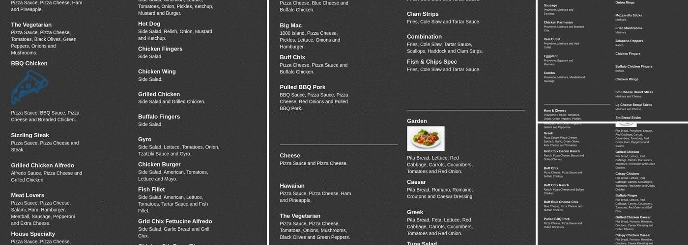 Angelo's Pizzeria Menu
