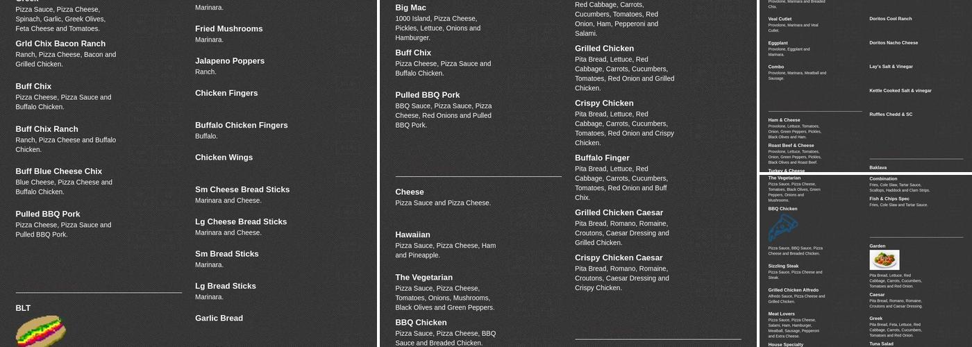 Angelo's Pizzeria Menu