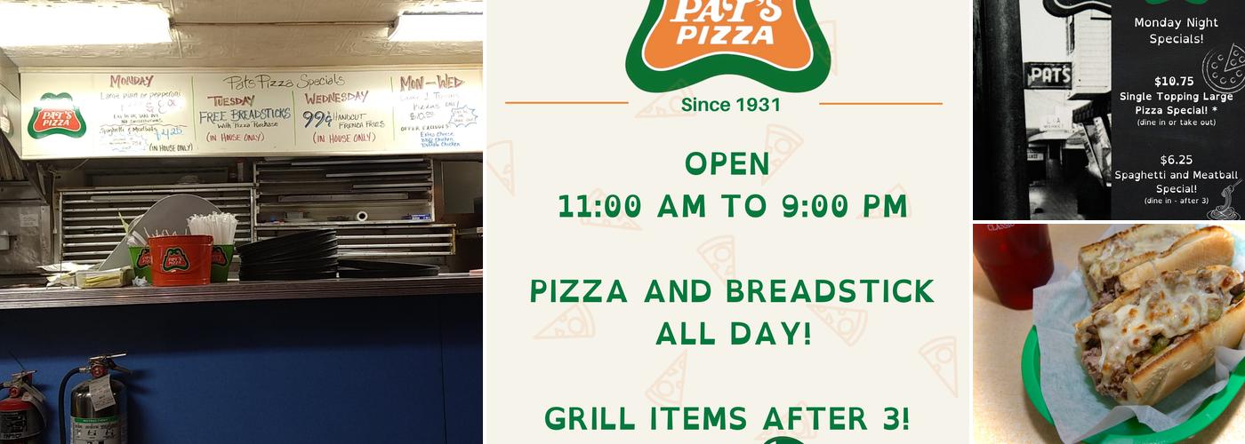 Pat's Pizza Orono Menu