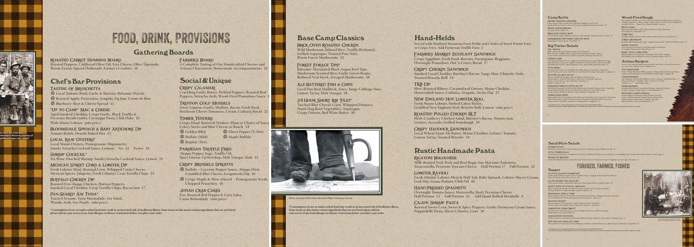 Timber Kitchen & Bar Menu