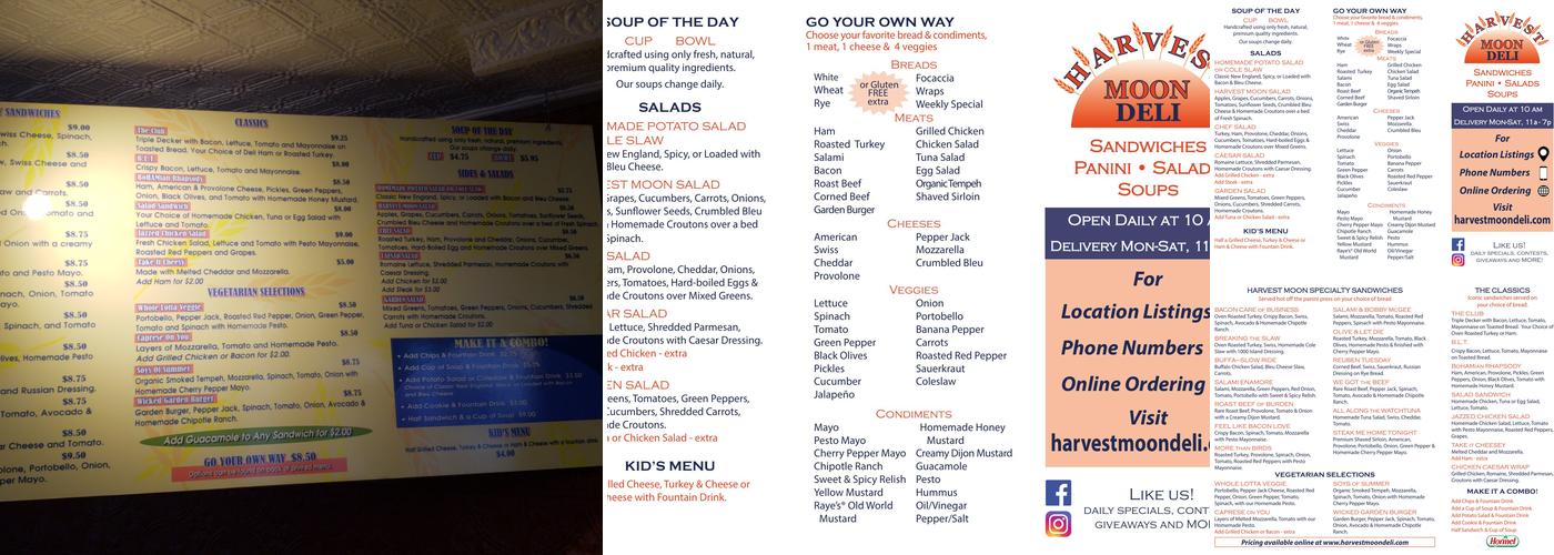 Harvest Moon Deli Menu