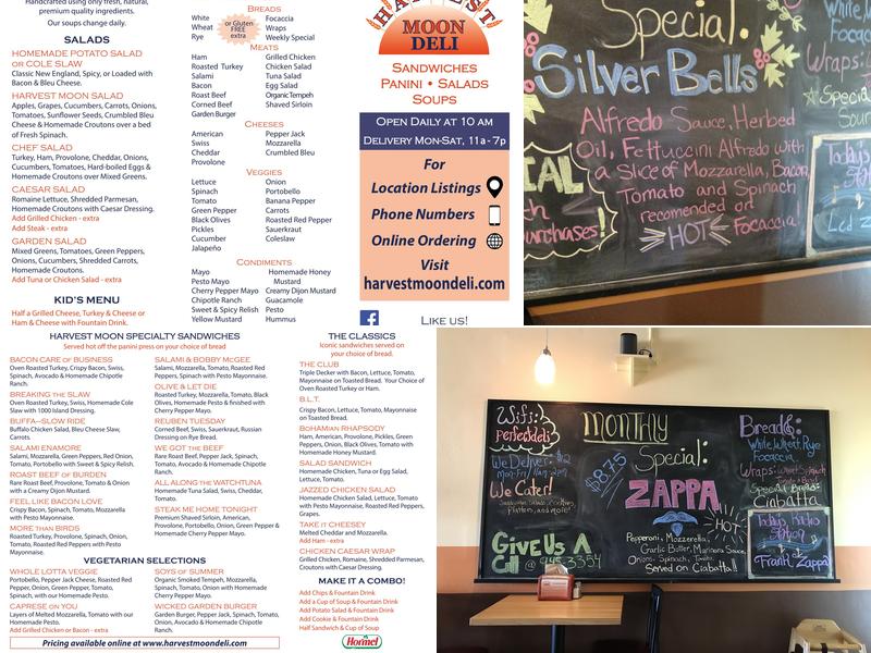 Harvest Moon Deli Menu