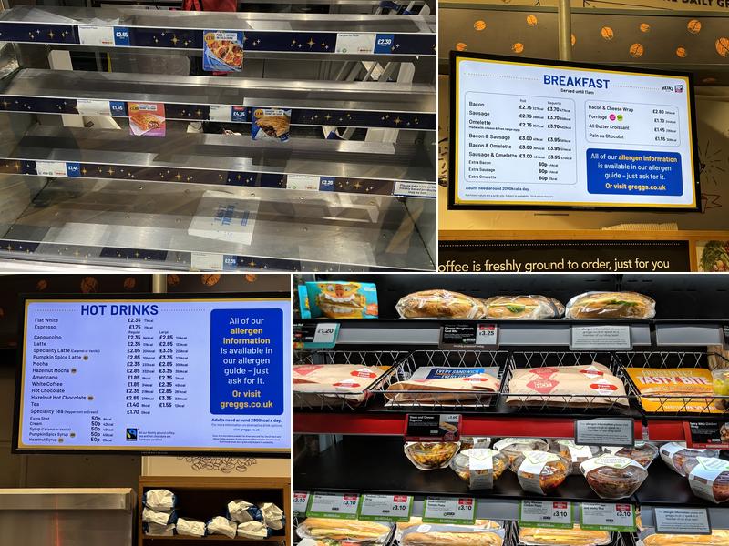 Greggs Menu