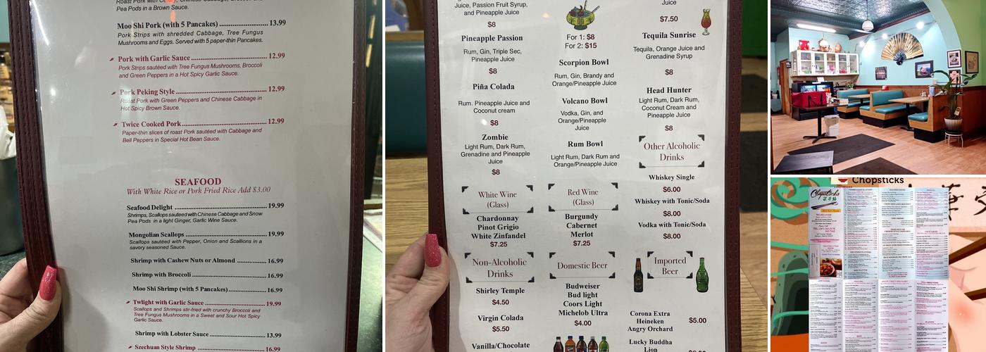 Chopsticks Chinese Restaurant Menu