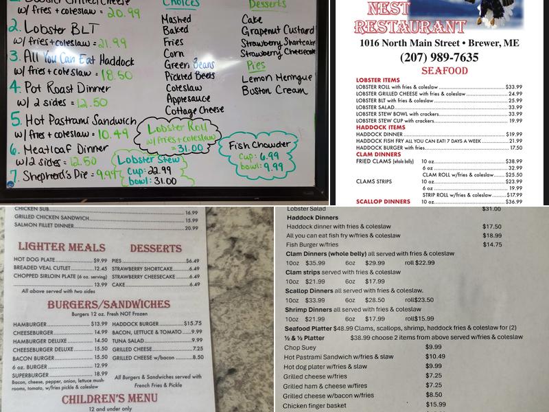Eagles Nest Restaurant Menu