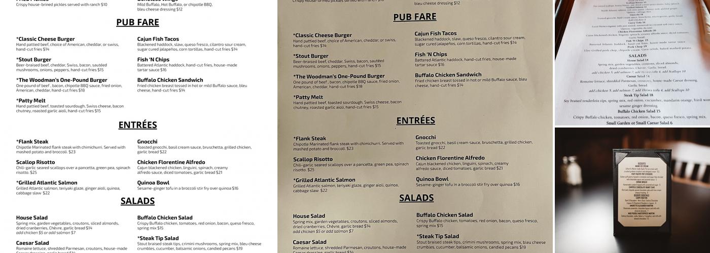 Woodman's Bar & Grill Menu