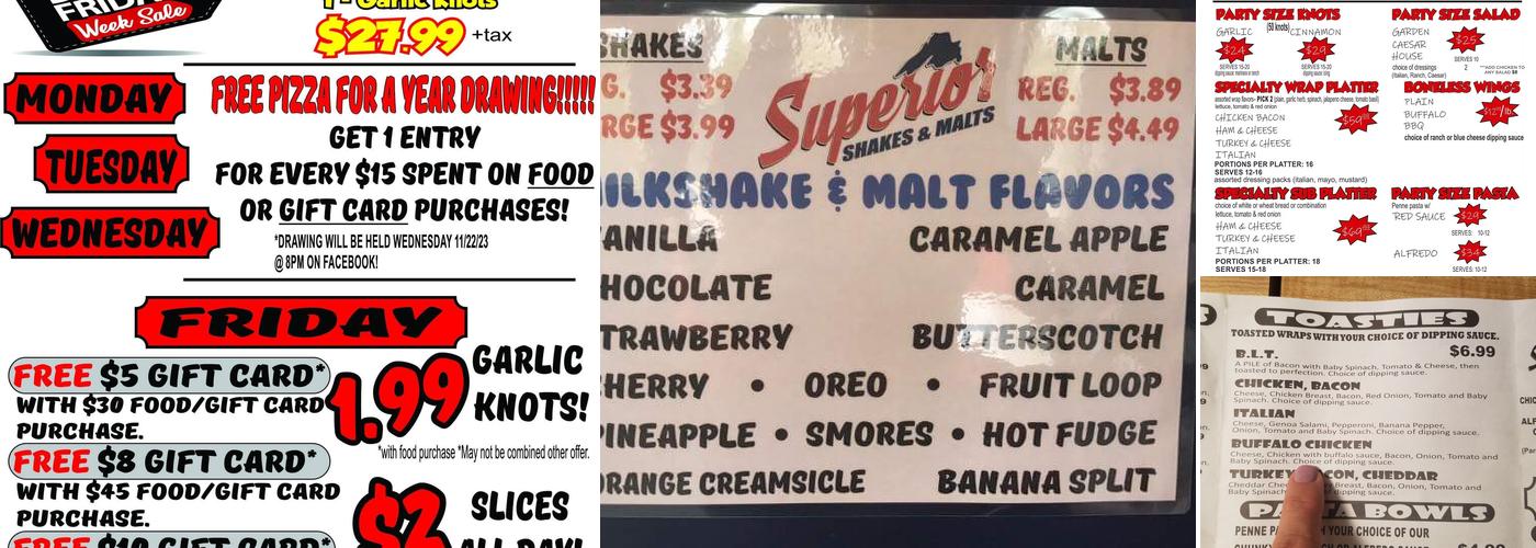 Superior Pizza & Subs Menu