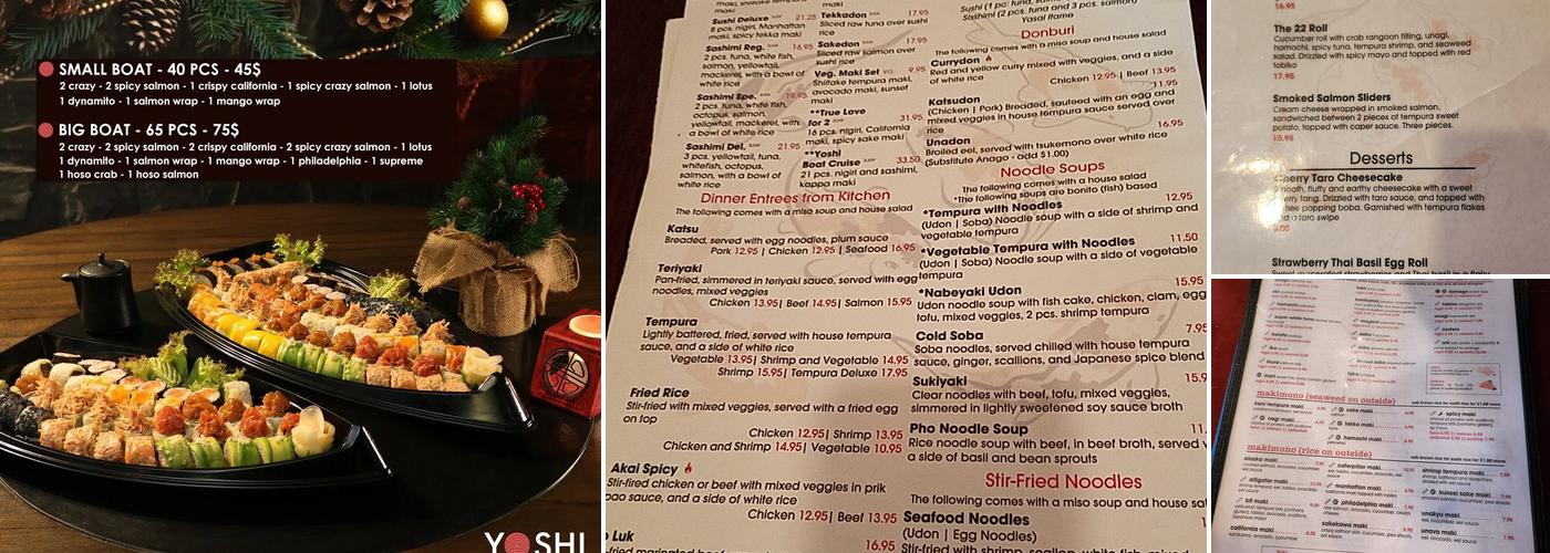 Yoshi Japanese Restaurant Menu