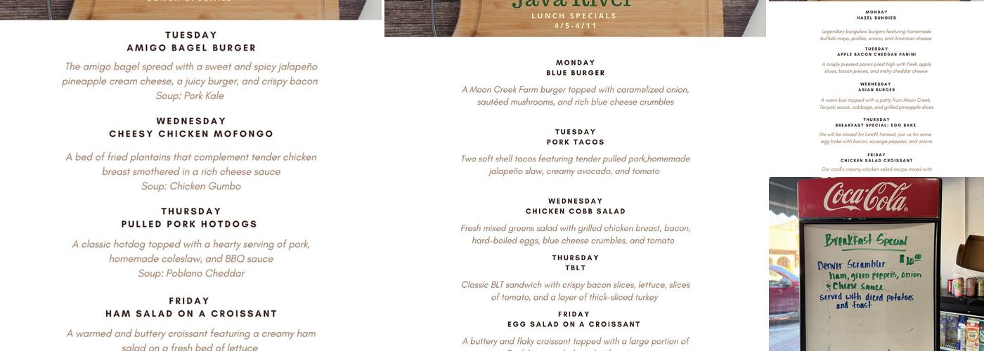 Java River Menu