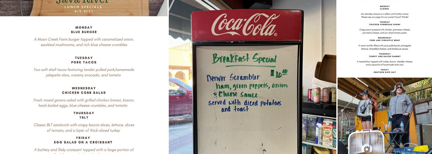 Java River Menu