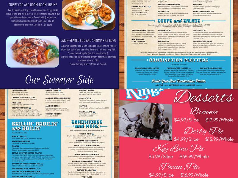 KingFish Menu