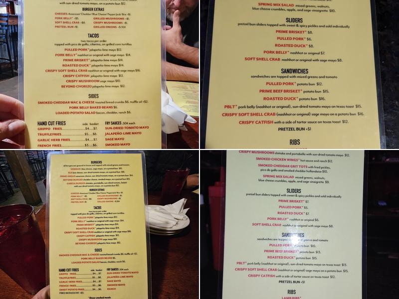 Hammerheads Menu