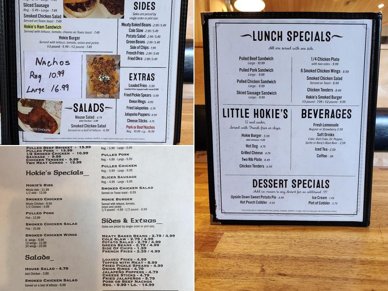 Hokie's BBQ & Grill Menu