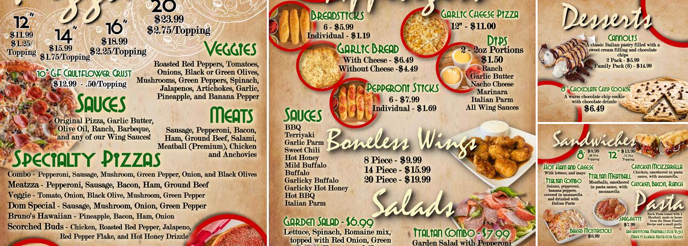 Bruno's Pizza - Granger Menu