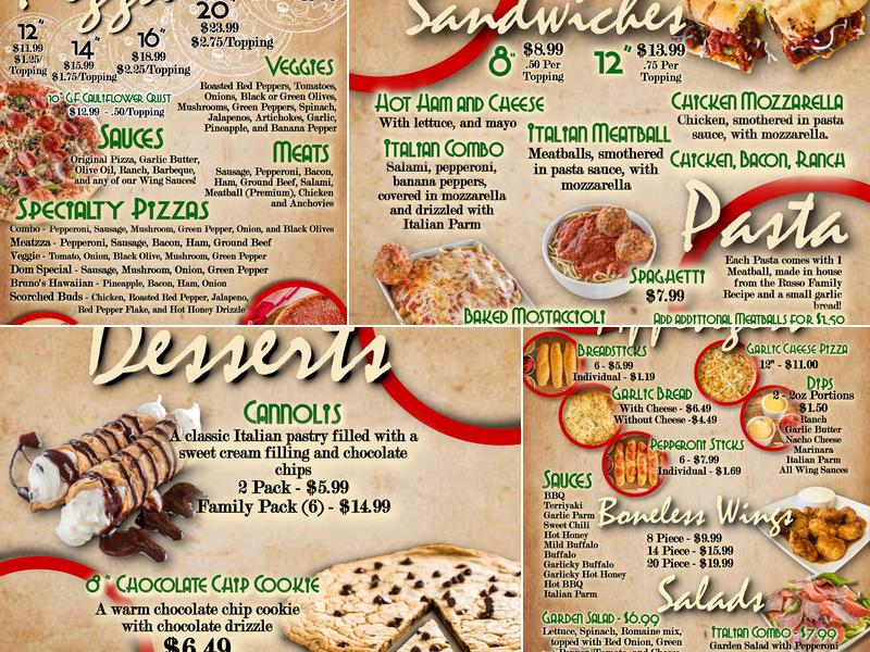 Bruno's Pizza - Granger Menu