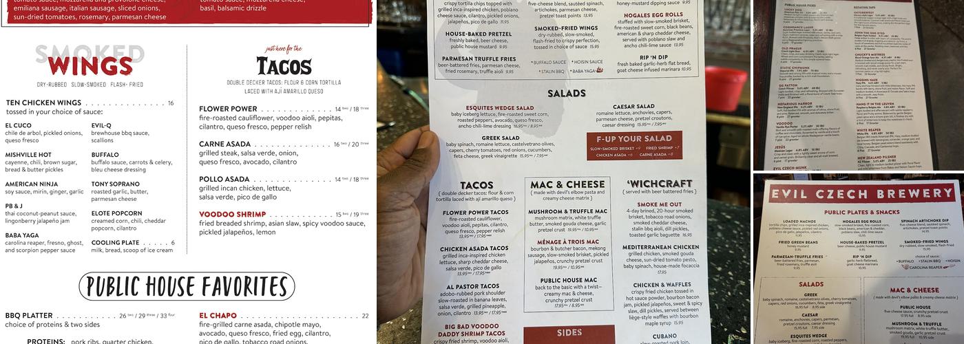Evil Czech Brewery and Public House Menu