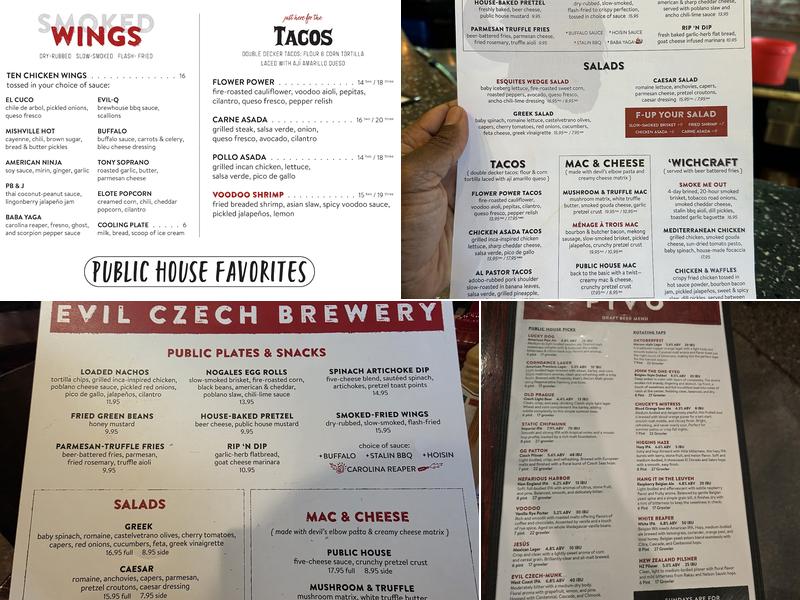 Evil Czech Brewery and Public House Menu