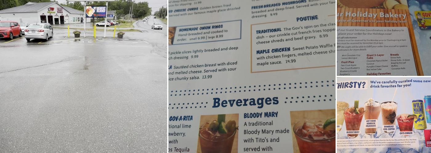 Governor's Restaurant & Bakery Menu