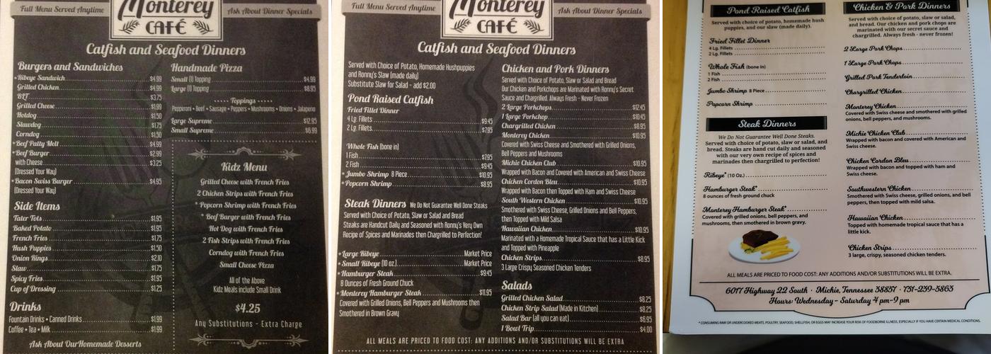 Ole Monterey Cafe Menu
