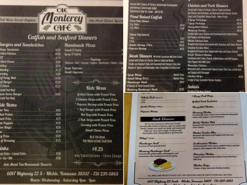 Ole Monterey Cafe Menu