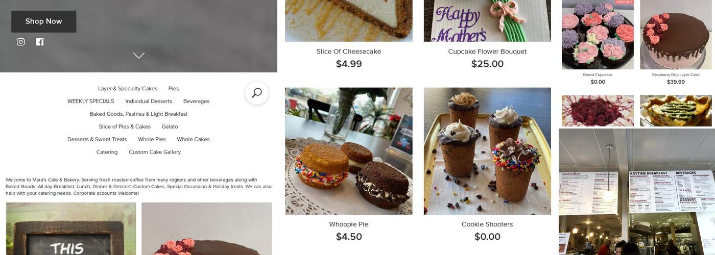 Mara's Cafe & Bakery Menu