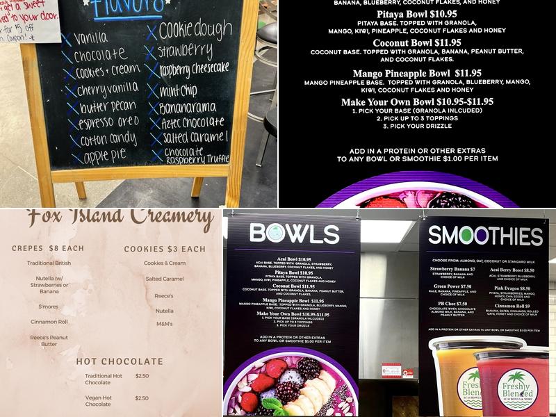 Fox Island Creamery Menu