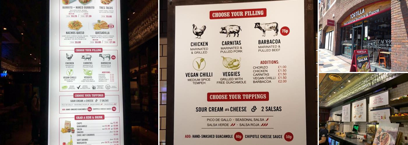 Tortilla Clapham Menu