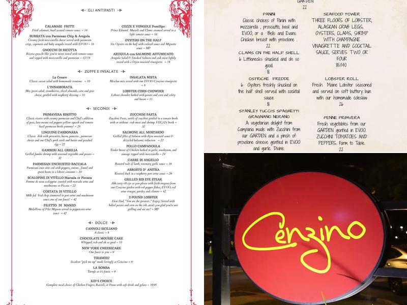 Cenzino Menu