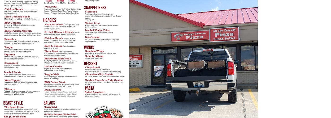 Snappy Tomato Pizza Menu