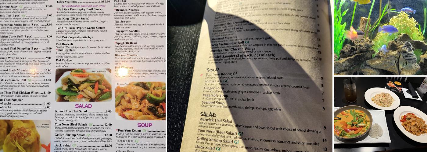 Warwick Thai Menu
