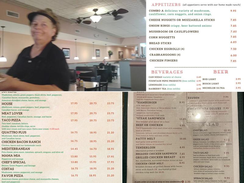 Costas Pizza & Steakhouse Menu