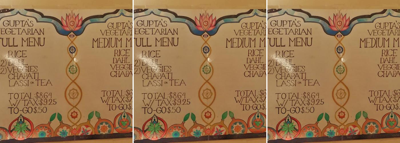 Gupta Vegetarian Restaurant Menu