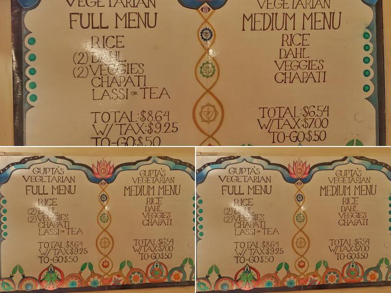 Gupta Vegetarian Restaurant Menu