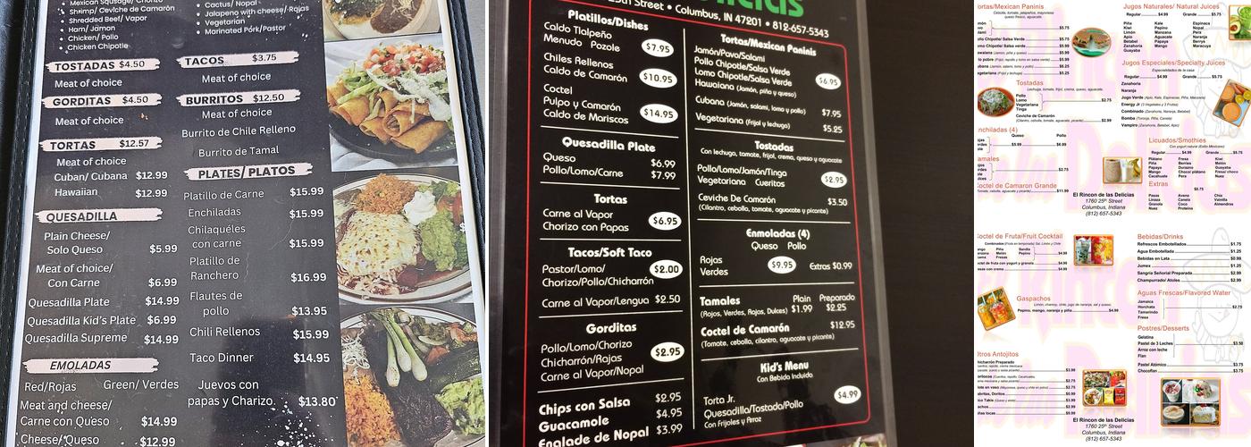 El Rincon De Las Delicias Menu