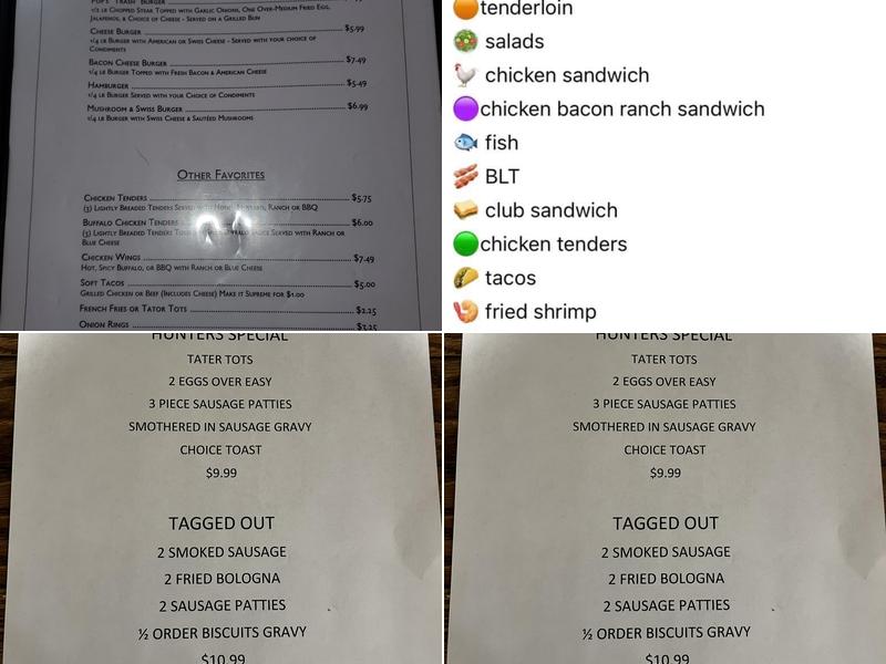 Pop's Diner Menu