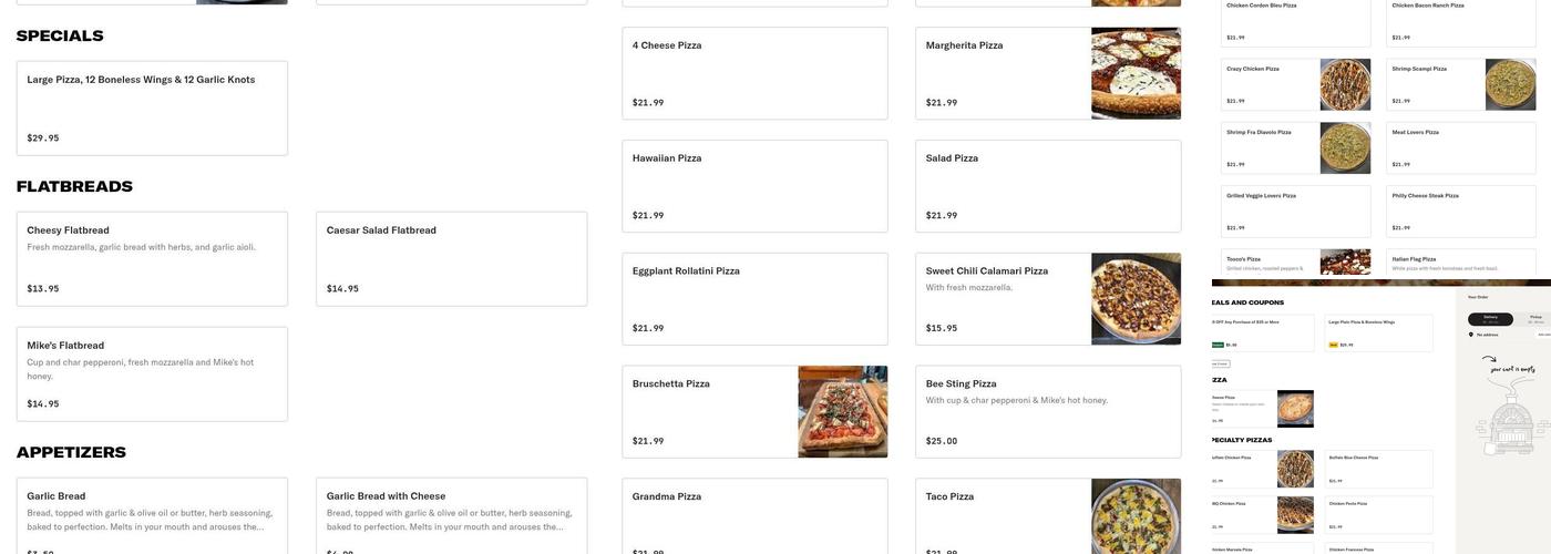 Tosco's Pizzeria New Windsor Menu