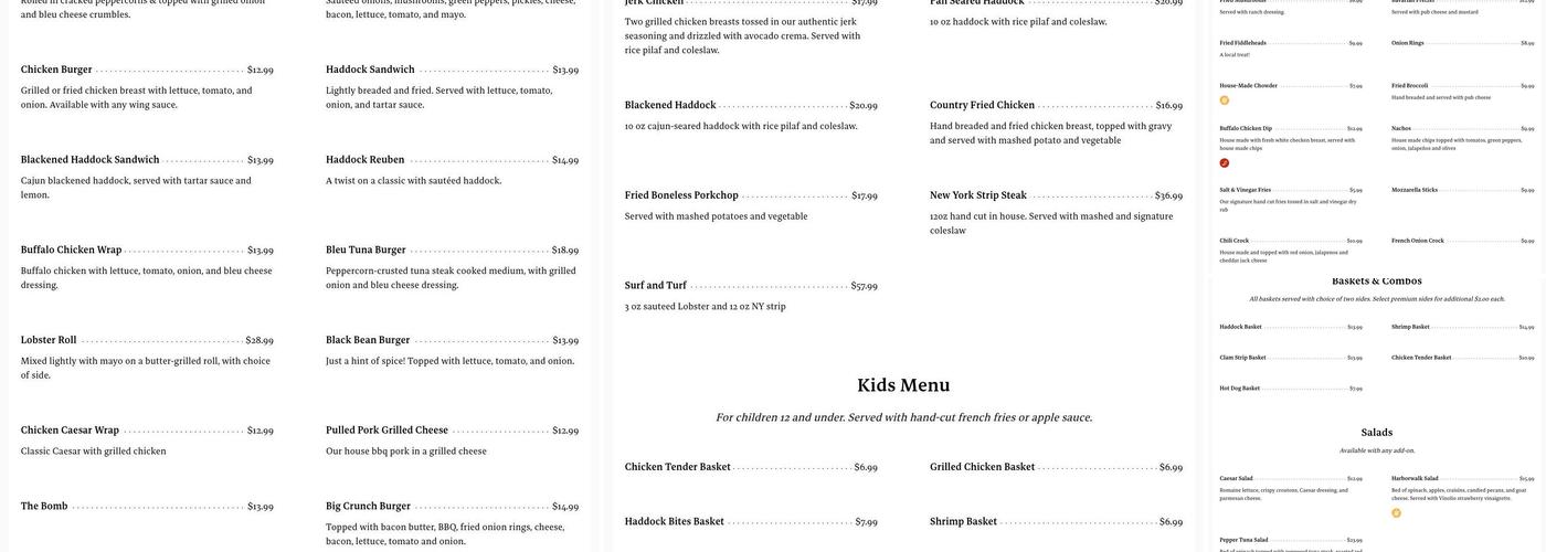 Front Street Pub Menu