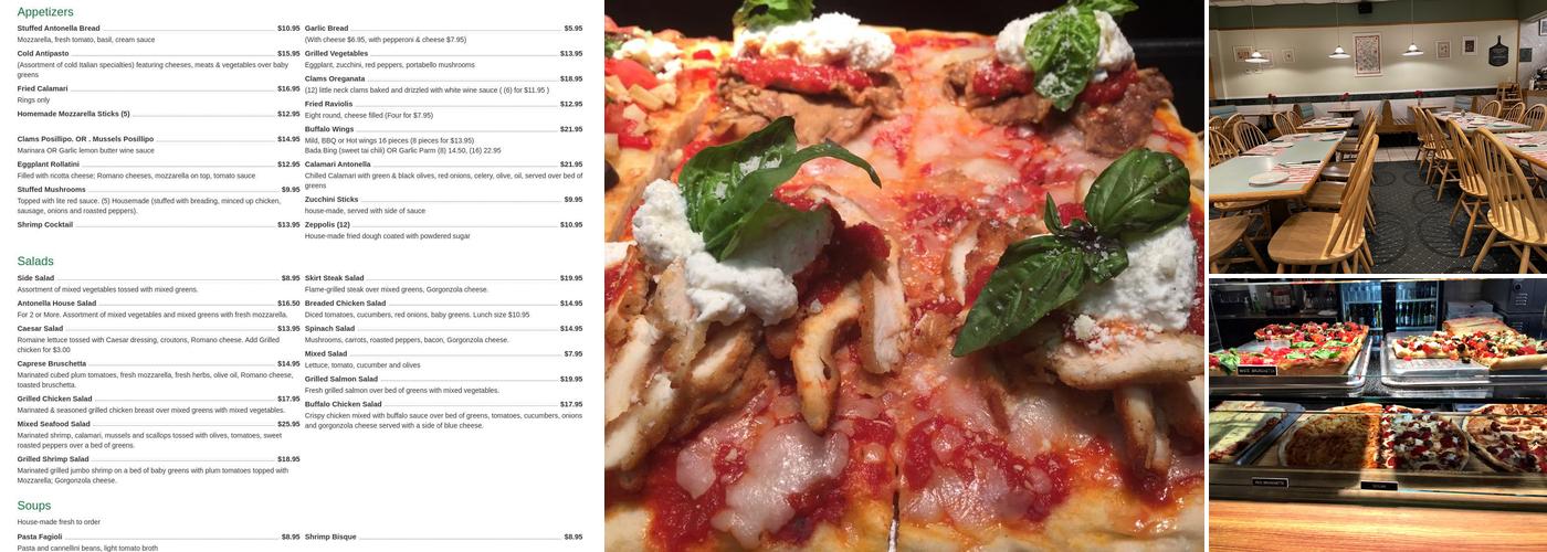 Antonella's Pizzeria & Restaurant Menu